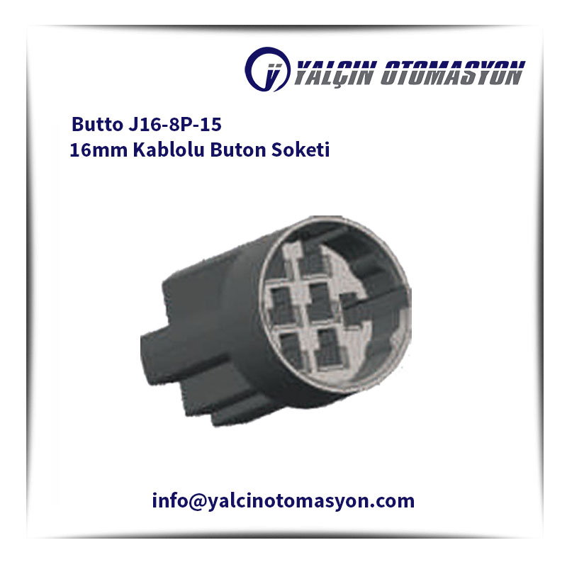 Butto J16-8P-15 16mm Kablolu Buton Soketi
