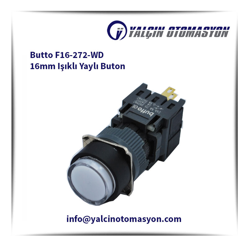 Butto F16-272-WD 16mm Işıklı Yaylı Buton