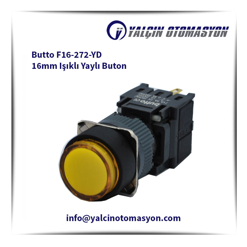 Butto F16-272-YD 16mm Işıklı Yaylı Buton