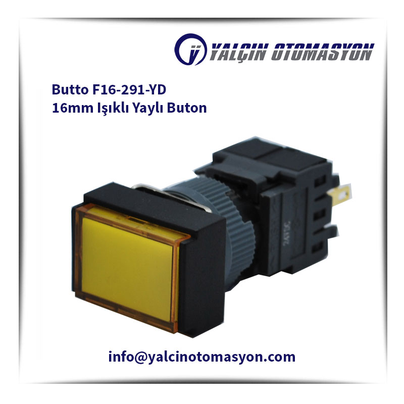 Butto F16-291-YD 16mm Işıklı Yaylı Buton