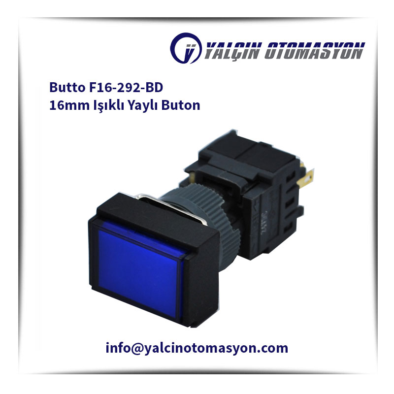 Butto F16-292-BD 16mm Işıklı Yaylı Buton