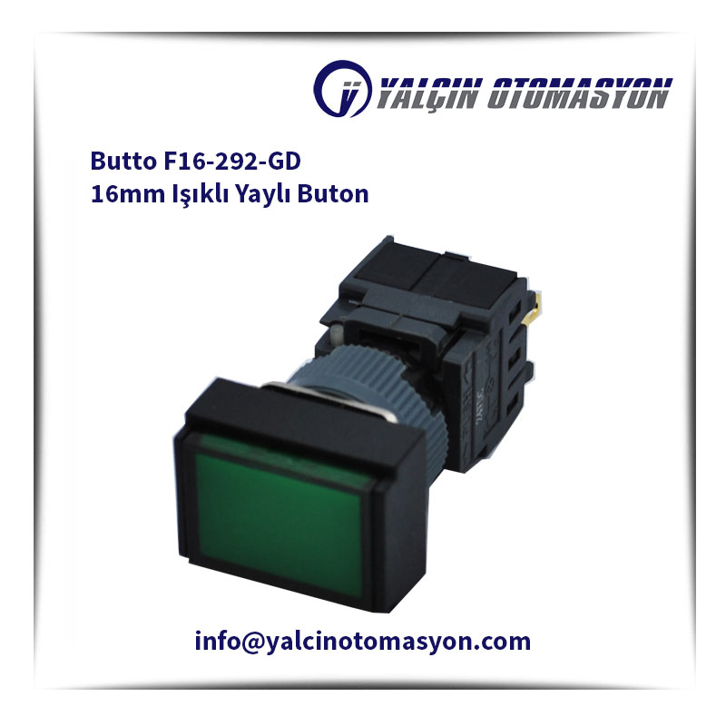 Butto F16-292-GD 16mm Işıklı Yaylı Buton