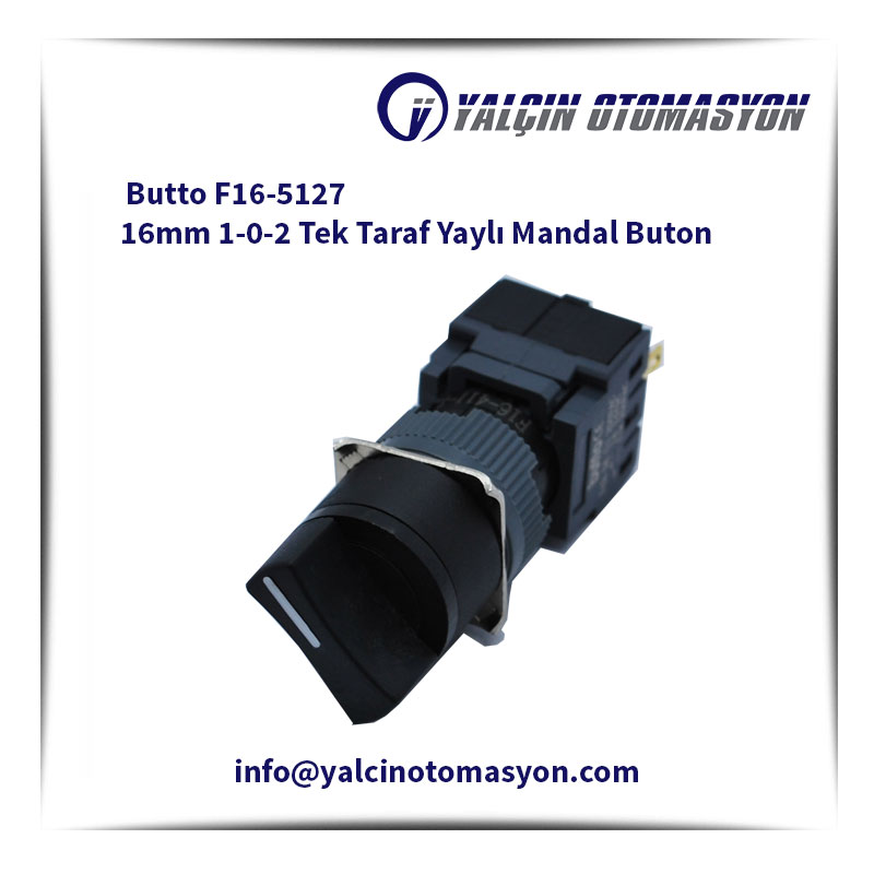 Butto F16-5127 16mm 1-0-2 Tek Taraf Yaylı Mandal Buton