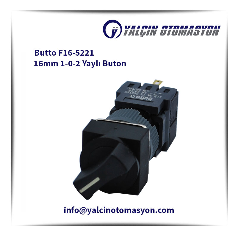 Butto F16-5221 16mm 1-0-2 Yaylı Buton