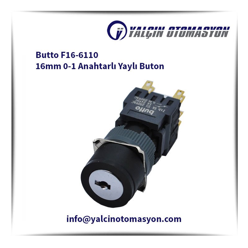 Butto F16-6110 16mm 0-1 Anahtarlı Yaylı Buton