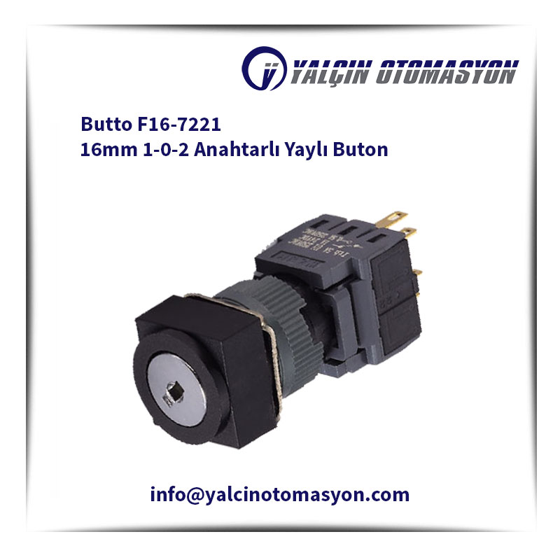 Butto F16-7221 16mm 1-0-2 Anahtarlı Yaylı Buton
