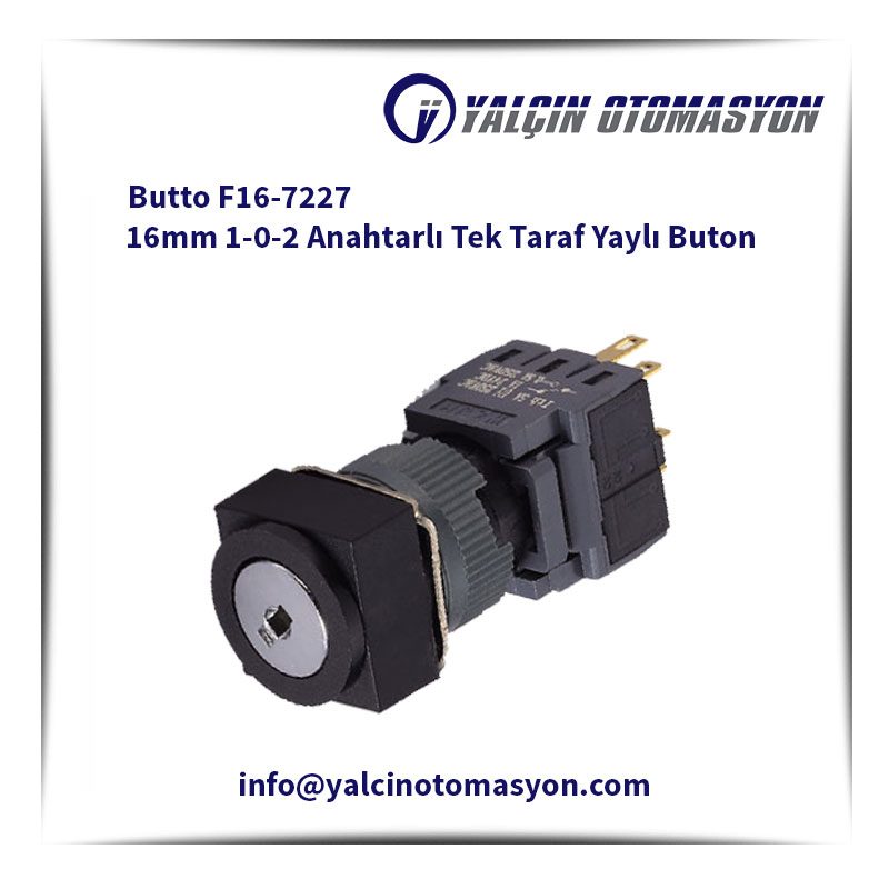 Butto F16-7227 16mm 1-0-2 Anahtarlı Tek Taraf Yaylı Buton
