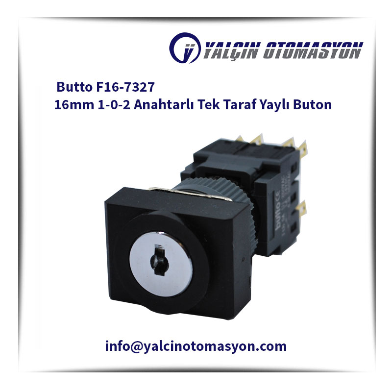 Butto F16-7327 16mm 1-0-2 Anahtarlı Tek Taraf Yaylı Buton