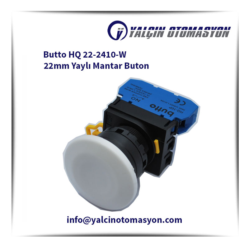 Butto HQ 22-2410-W 22mm Yaylı Mantar Buton