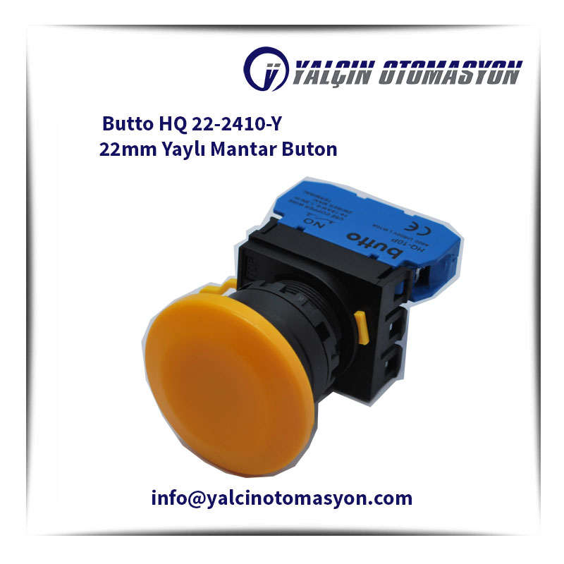 Butto HQ 22-2410-Y 22mm Yaylı Mantar Buton