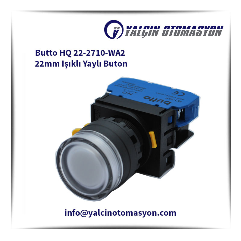 Butto HQ 22-2710-WA2 22mm Işıklı Yaylı Buton