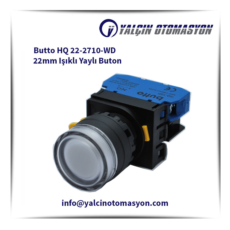 Butto HQ 22-2710-WD 22mm Işıklı Yaylı Buton