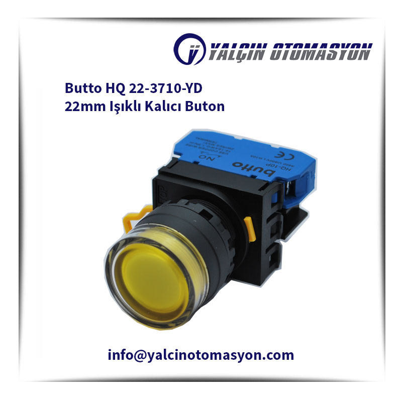 Butto HQ 22-3710-YD 22mm Işıklı Kalıcı Buton