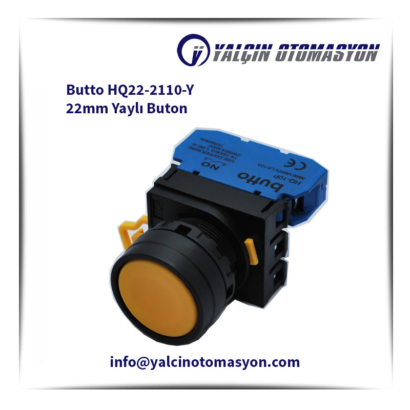 Butto HQ22-2110-Y 22mm Yaylı Buton