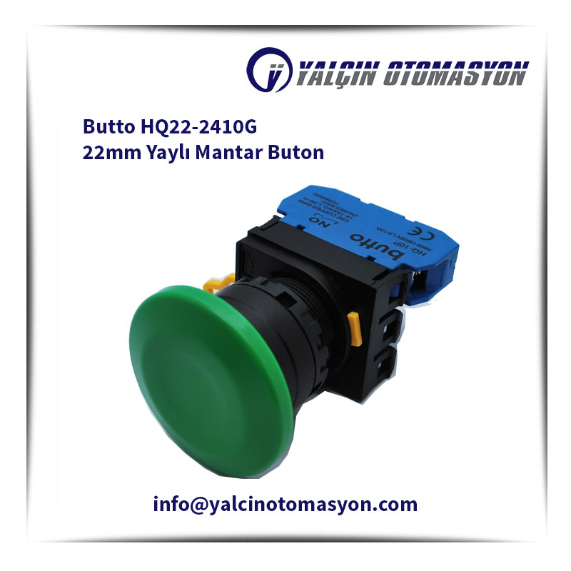 Butto HQ22-2410G 22mm Yaylı Mantar Buton