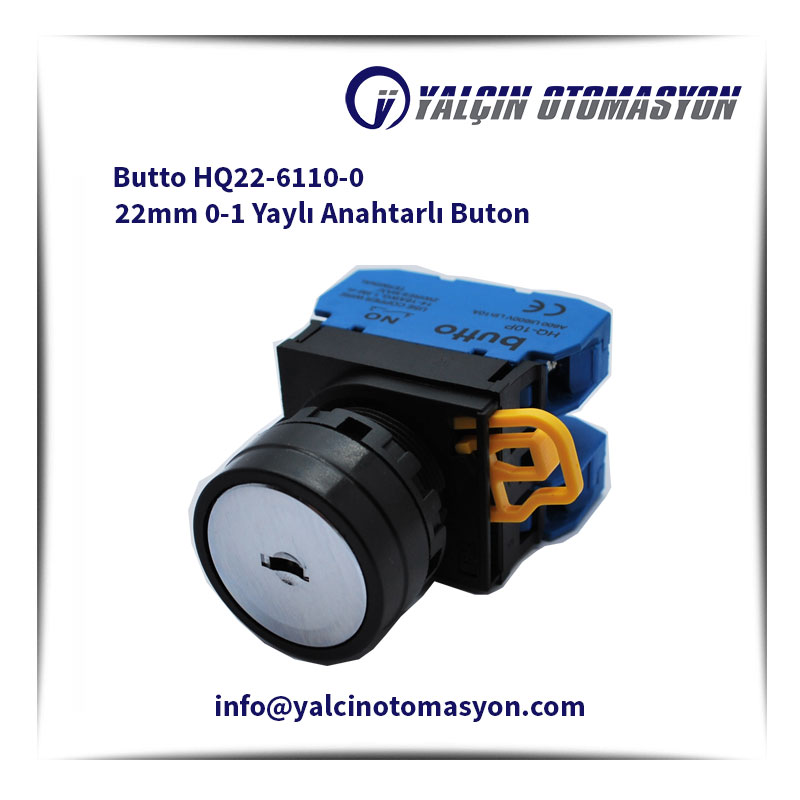 Butto HQ22-6110-0 22mm 0-1 Yaylı Anahtarlı Buton
