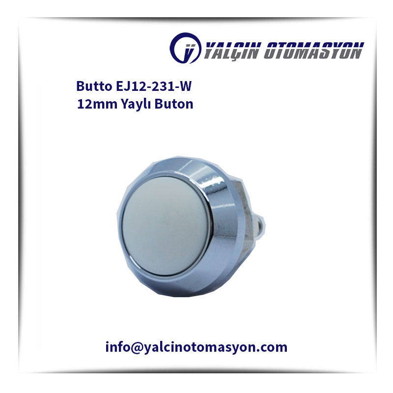 Butto EJ12-231-W 12mm Yaylı Buton