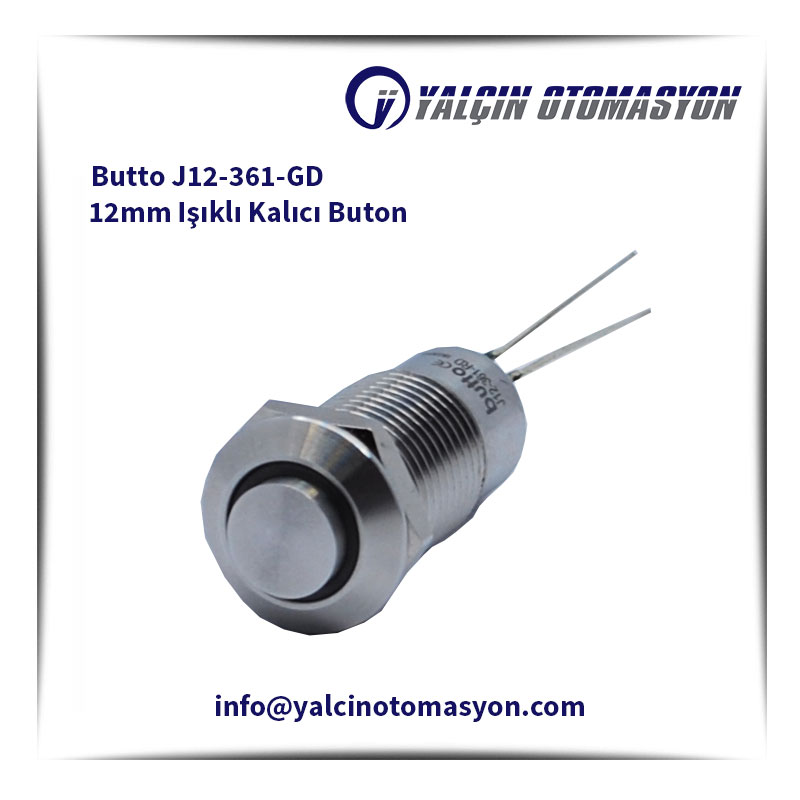 Butto J12-361-GD 12mm Işıklı Kalıcı Buton