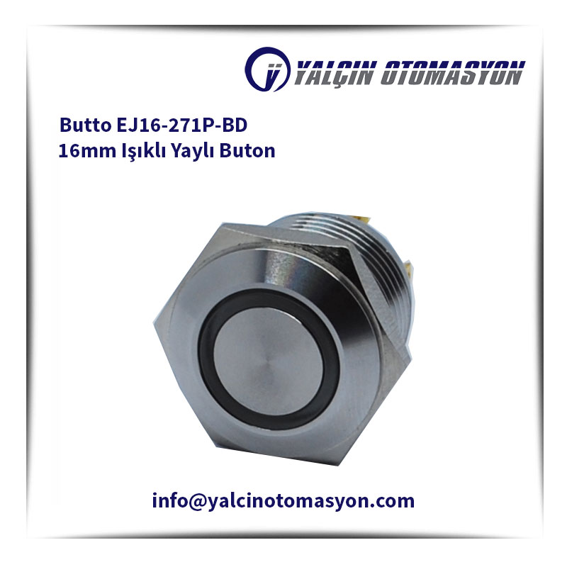 Butto EJ16-271P-BD 16mm Işıklı Yaylı Buton