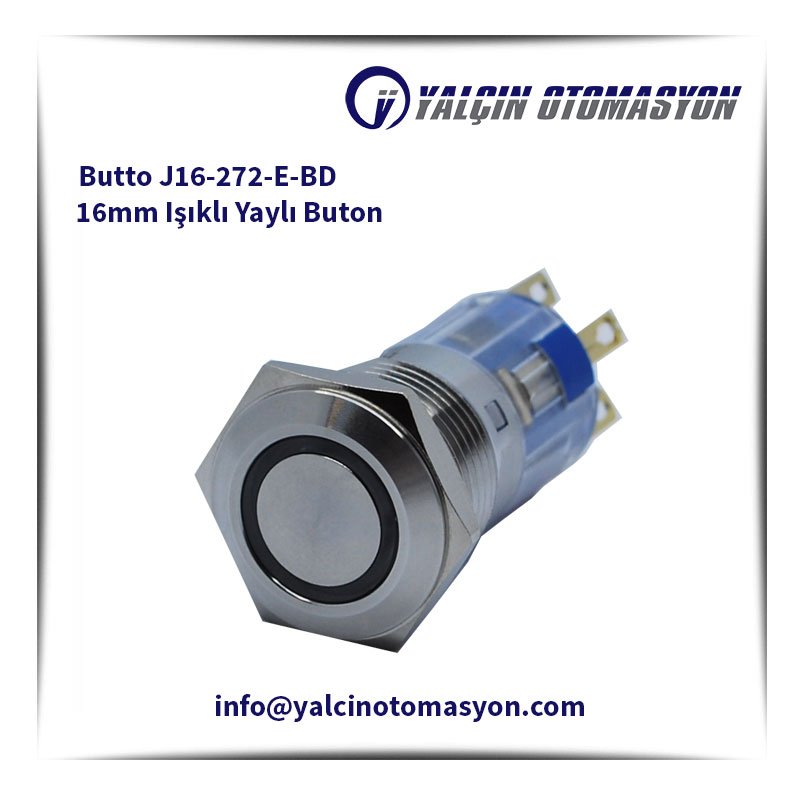 Butto J16-272-E-BD 16mm Işıklı Yaylı Buton