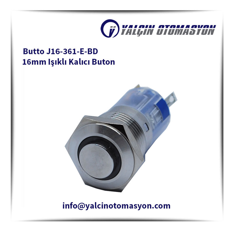 Butto J16-361-E-BD 16mm Işıklı Kalıcı Buton