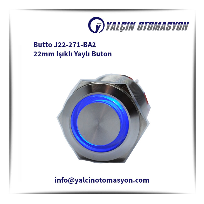 Butto J22-271-BA2 22mm Işıklı Yaylı Buton