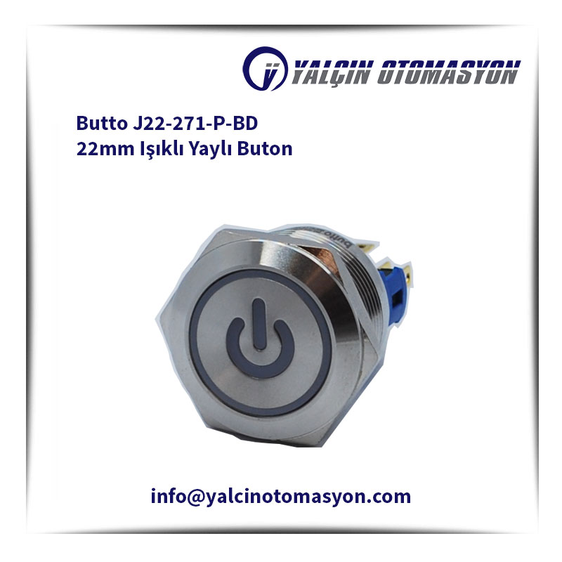 Butto J22-271-P-BD 22mm Işıklı Yaylı Buton