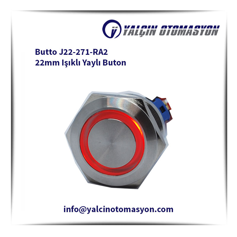 Butto J22-271-RA2 22mm Işıklı Yaylı Buton