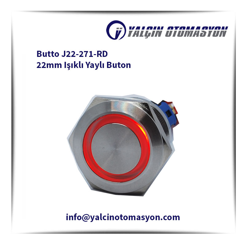 Butto J22-271-RD 22mm Işıklı Yaylı Buton