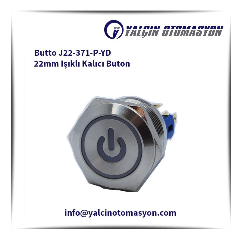 Butto J22-371-P-YD 22mm Işıklı Kalıcı Buton