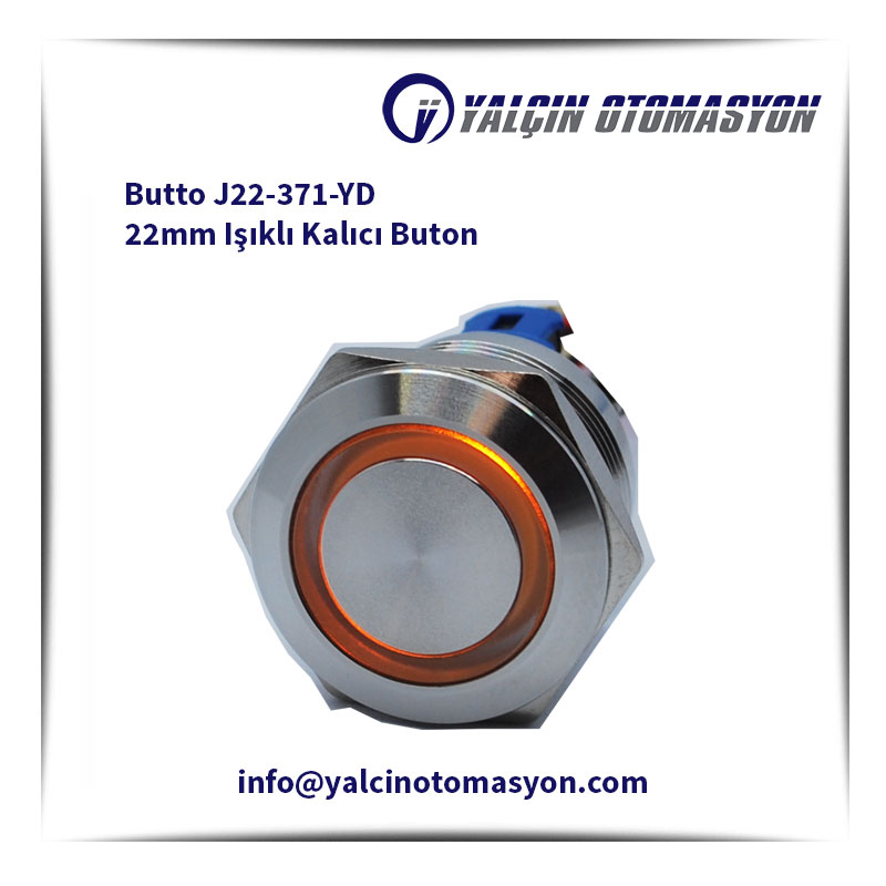 Butto J22-371-YD 22mm Işıklı Kalıcı Buton