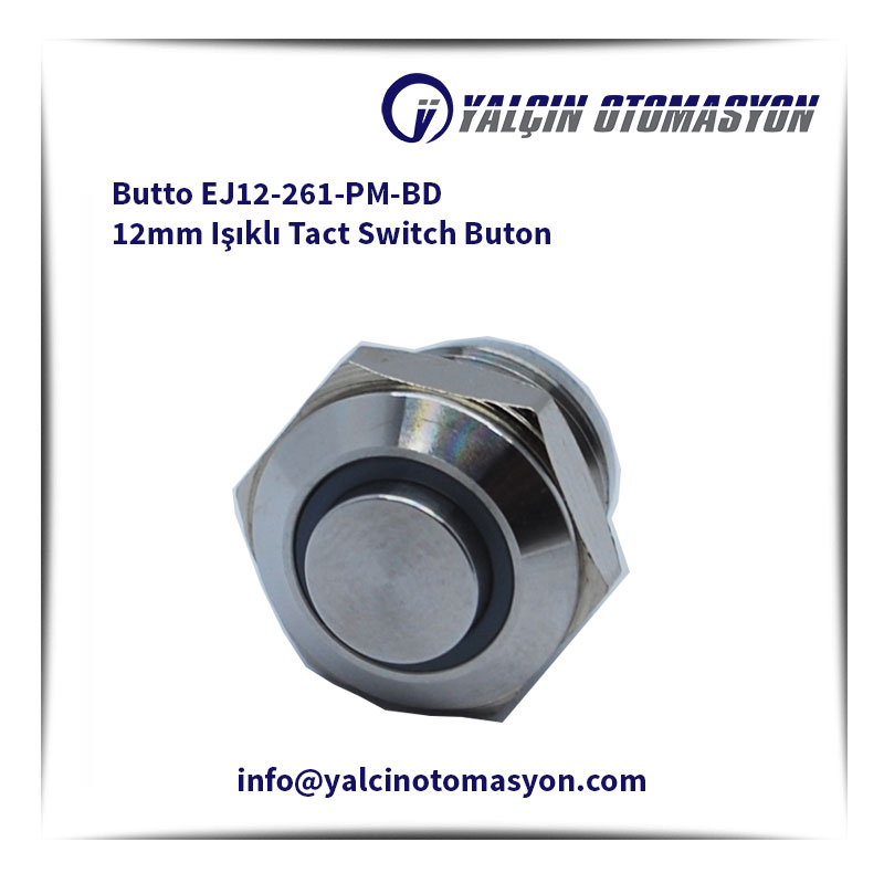 Butto EJ12-261-PM-BD 12mm Işıklı Tact Switch Buton