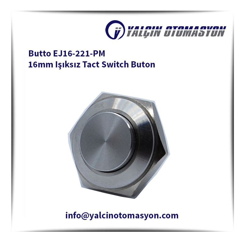 Butto EJ16-221-PM 16mm Işıksız Tact Switch Buton