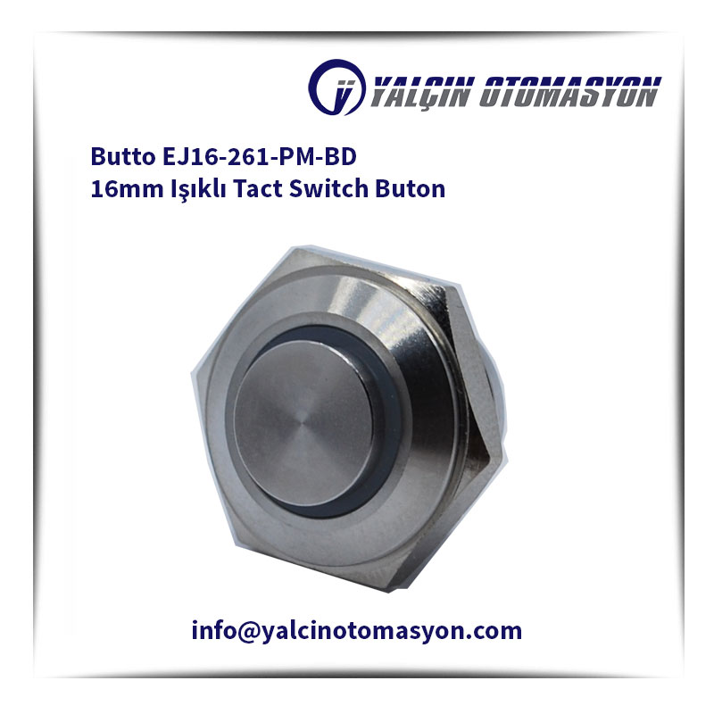 Butto EJ16-261-PM-BD 16mm Işıklı Tact Switch Buton