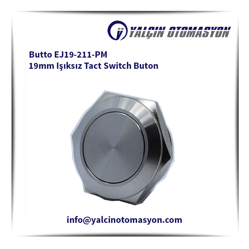 Butto EJ19-211-PM 19mm Işıksız Tact Switch Buton