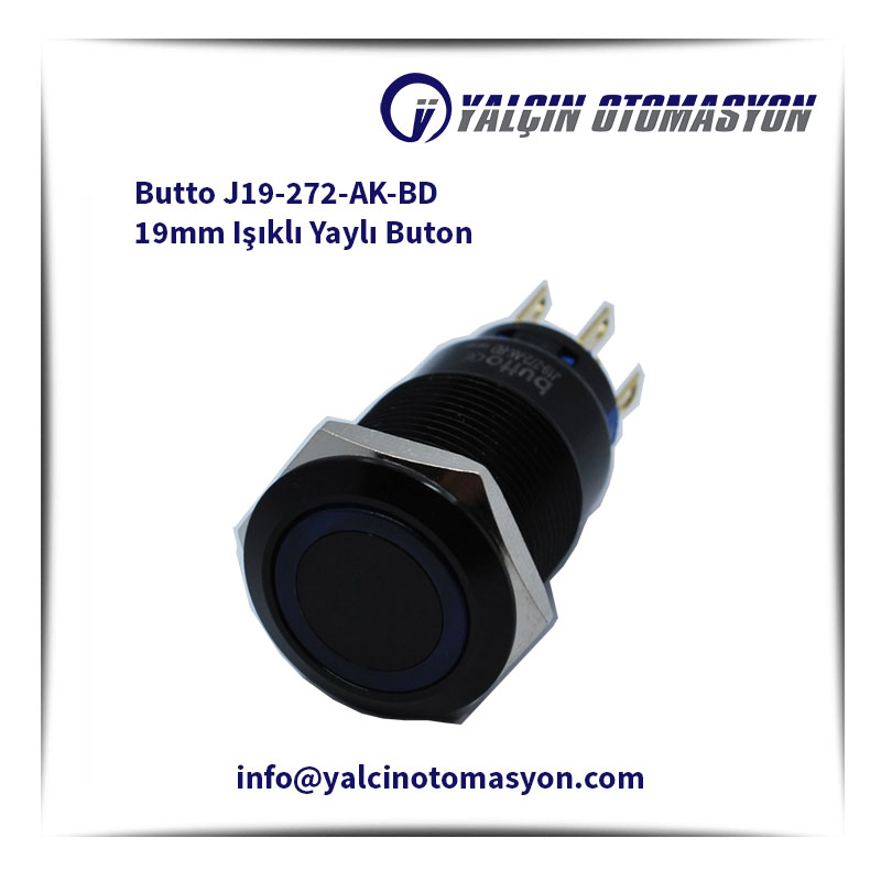 Butto J19-272-AK-BD 19mm Işıklı Yaylı Buton