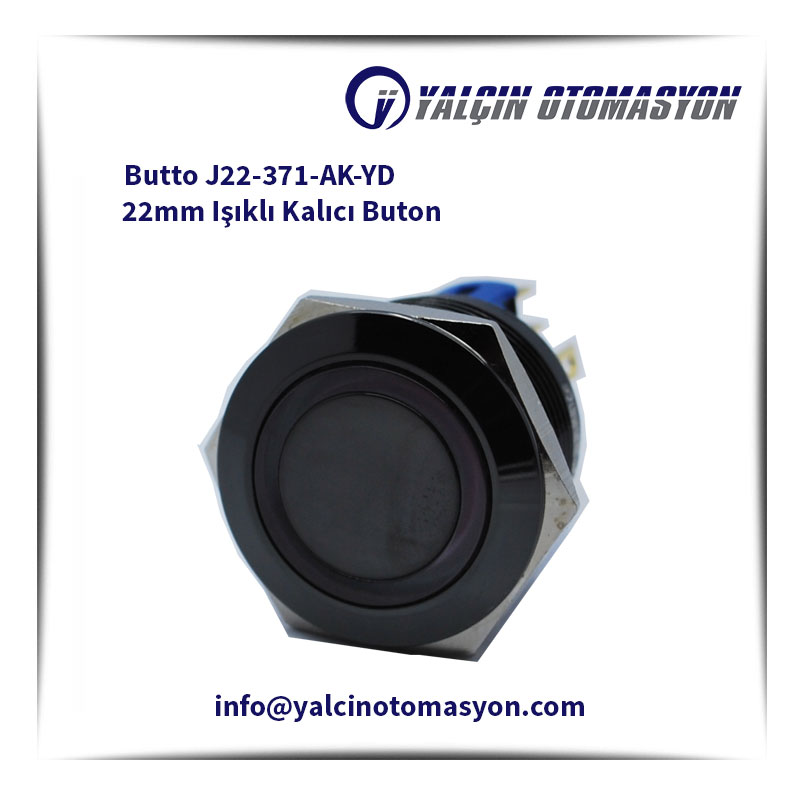 Butto J22-371-AK-YD 22mm Işıklı Kalıcı Buton