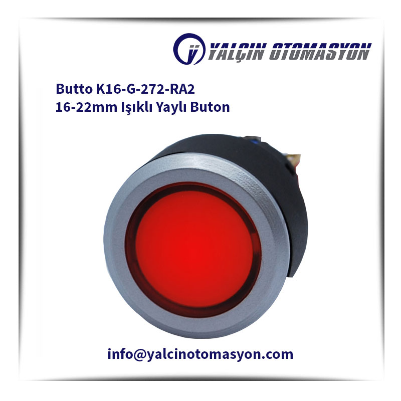 Butto K16-G-272-RA2 16-22mm Işıklı Yaylı Buton
