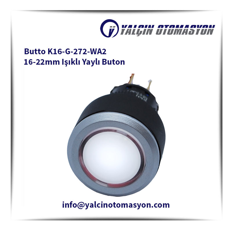 Butto K16-G-272-WA2 16-22mm Işıklı Yaylı Buton