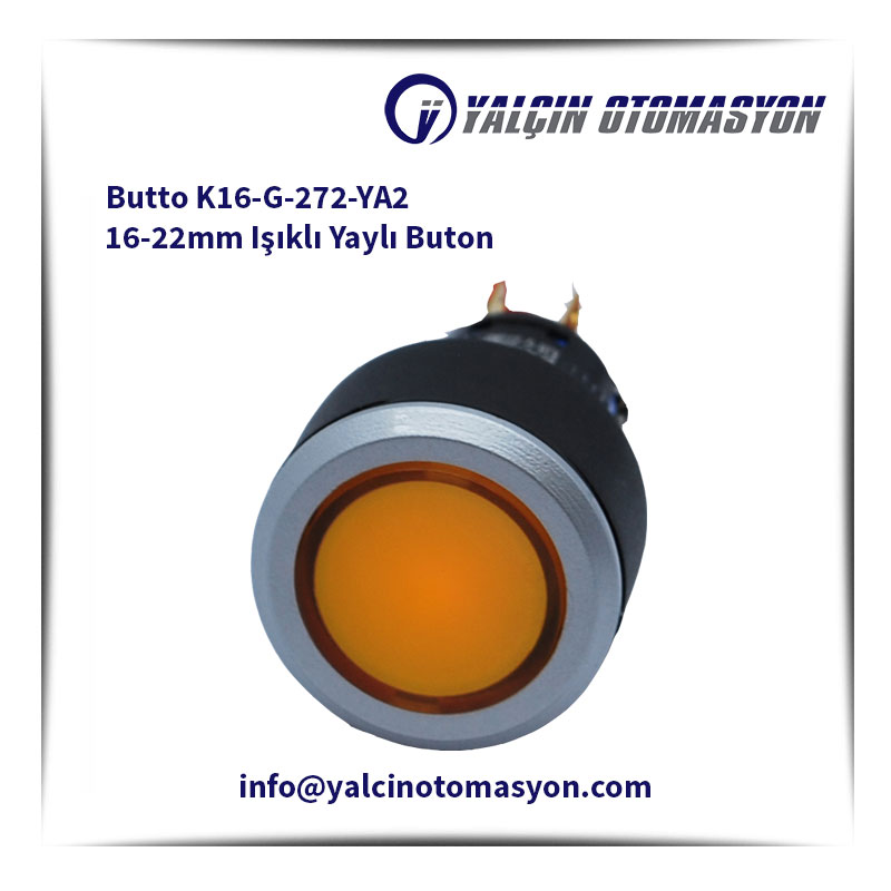 Butto K16-G-272-YA2 16-22mm Işıklı Yaylı Buton