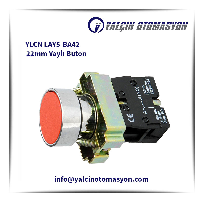 YLCN LAY5-BA42 22mm Yaylı Buton