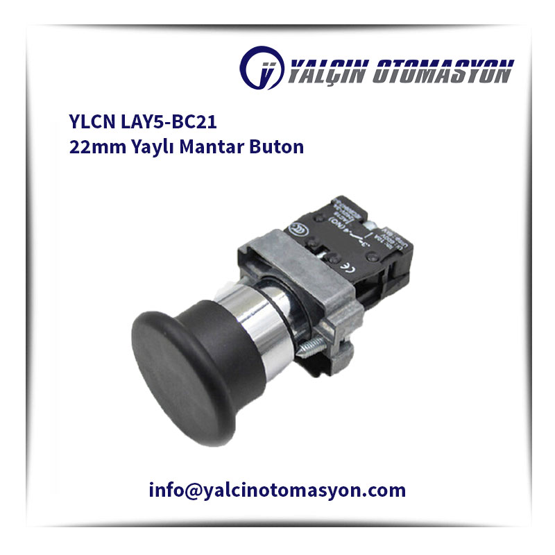 YLCN LAY5-BC21 22mm Yaylı Mantar Buton
