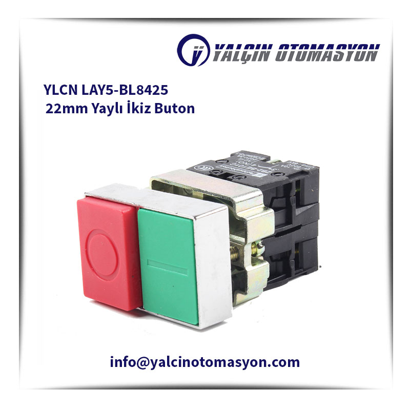 YLCN LAY5-BL8425 22mm Yaylı İkiz Buton