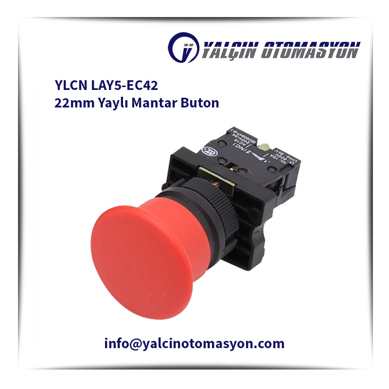 YLCN LAY5-EC42 22mm Yaylı Mantar Buton