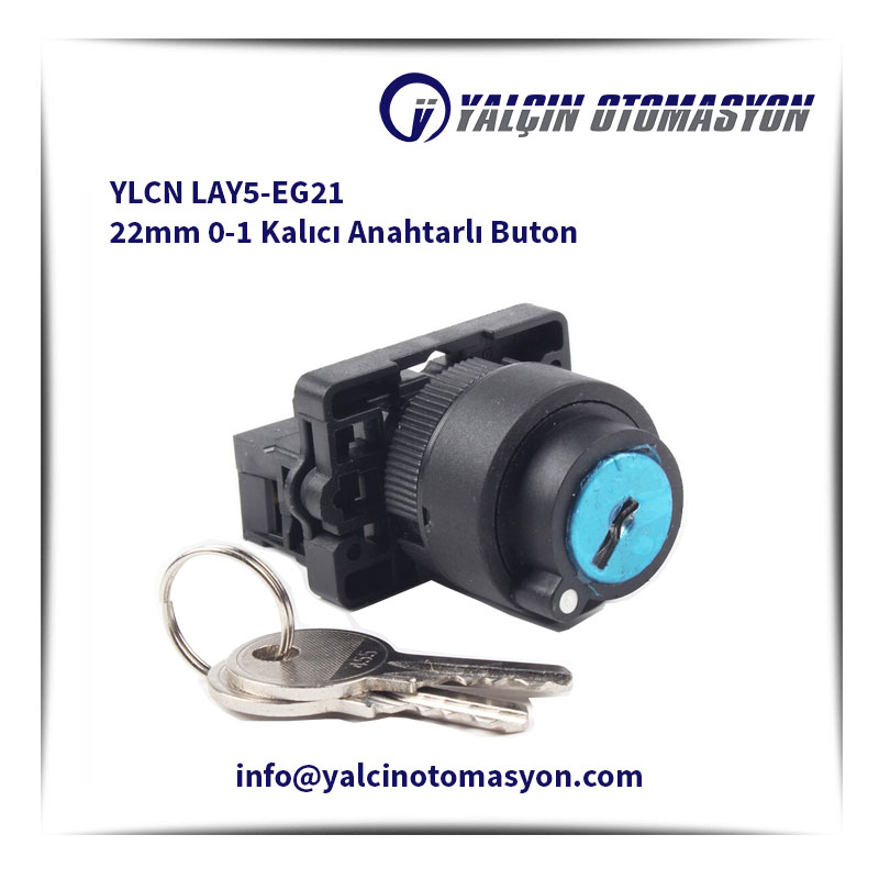 YLCN LAY5-EG21 22mm 0-1 Kalıcı Anahtarlı Buton