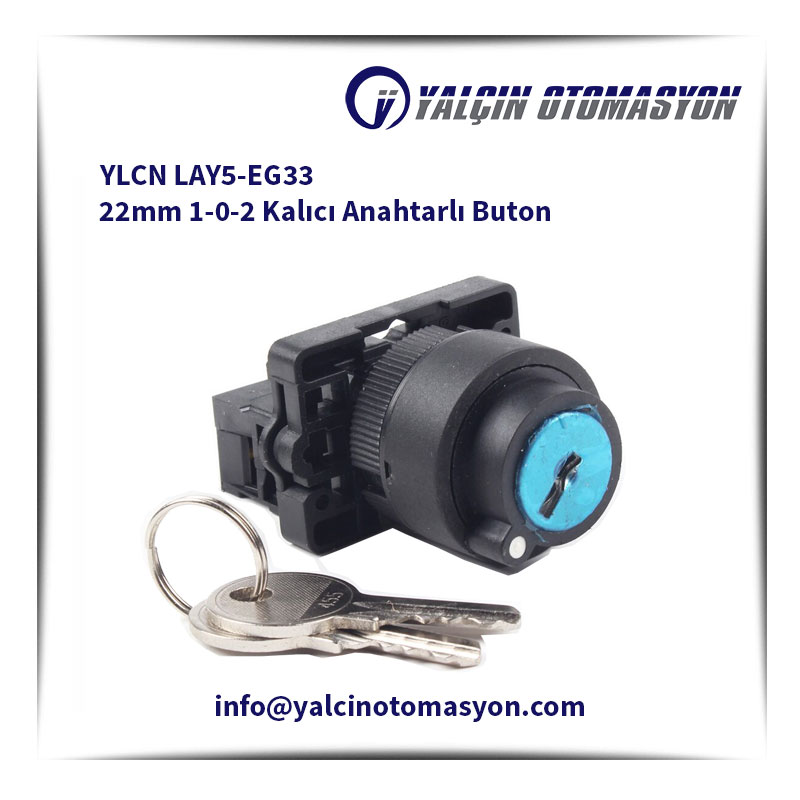 YLCN LAY5-EG33 22mm 1-0-2 Kalıcı Anahtarlı Buton