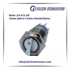 Butto J19-472-GD 19mm Işıklı 0-1 Kalıcı Mandal Buton