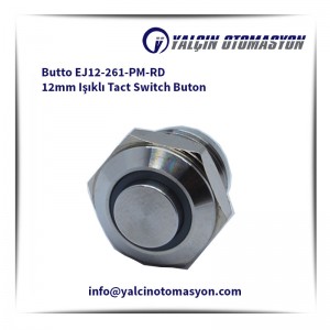 Butto EJ12-261-PM-RD 12mm Işıklı Tact Switch Buton