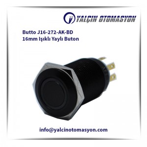 Butto J16-272-AK-BD 16mm Işıklı Yaylı Buton