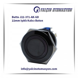 Butto J22-371-AK-GD 22mm Işıklı Kalıcı Buton
